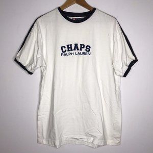 Chaps Ralph Lauren Men's Medium White Spell out T-Shirt